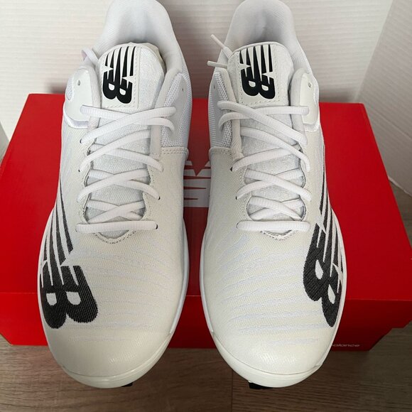 New Balance Men's PL4040W6 4040 V6 Molded Low Baseball Cleats WHITE NWT - Picture 2 of 6